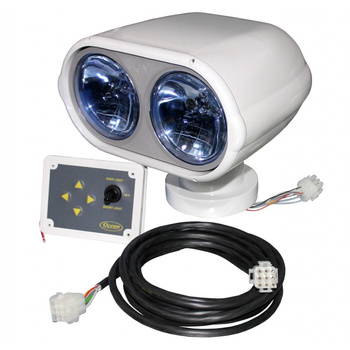 REFLEKTOR SZPERACZ HALOGENOWY - 24V - 2x55W - BIAŁY - ZDALNY - PODWÓJNY