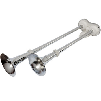 SYGNAŁ DŹWIĘKOWY PODWÓJNY Z KOMPRESOREM RIM-N 12V - MOSIĄDZ CHROMOWANY