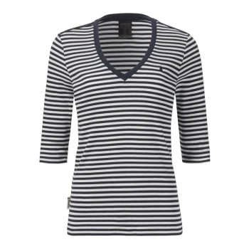 BLUZKA DAMSKA MUSTO W CLASSIC V-NECK STRIPE TEE 85097 NAVY/WHITE STRIPE