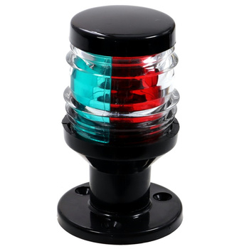 LAMPA NAWIGACYJNA NA MASZCIE 8,5 CM TRÓJSEKTOROWA - 12V OBUDOWA CZARNA JUNIOR