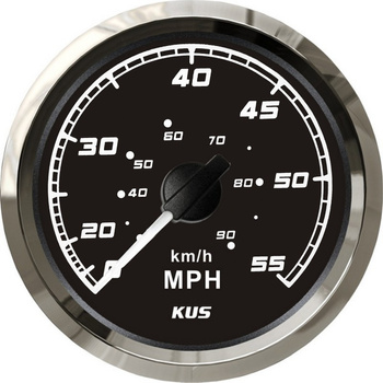 ZEGAR PRĘDKOŚCIOMIERZ 55MPH 90KM/H, D96MM, CZARNY, BEZEL SS