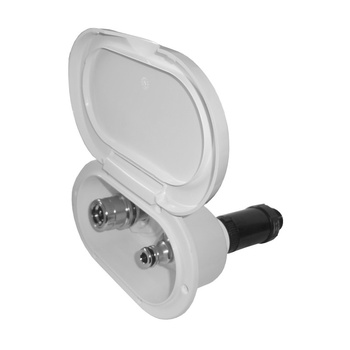 POJEMNIK Z PRZYŁĄCZEM WODY INLET-OUTLET BIAŁY Z POKRYWĄ PROSTY