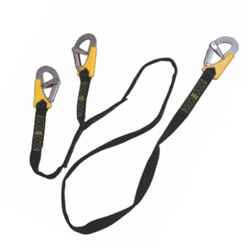 PAS LINA ASEKURACYJNA Z 3 KLAMRAMI 200 CM ISO 12401 - LINA BEZPIECZEŃSTWA WĄSY