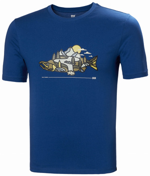 KOSZULKA MĘSKA HELLY HANSEN F2F ORGANIC COTTON TEE 2.0 63340 DEEP FJORD