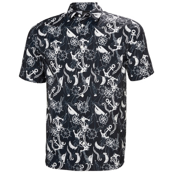 KOSZULKA MĘSKA HELLY HANSEN FJORD QD SS SHIRT 2.0 34220 NAVY NAUTICAL AOP