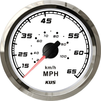 ZEGAR PRĘDKOŚCIOMIERZ 65MPH 105KM/H, D96MM, BIAŁY, BEZEL SS