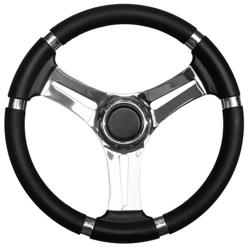 KIEROWNICA POLIURETAN/SS CZARNA 35CM
