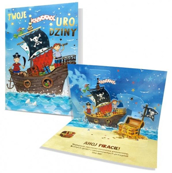 KARTKA KARNET URODZINOWY DLA DZIECKA AHOJ PIRACIE