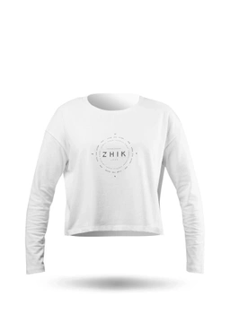 ZHIK BLUZKA DAMSKA WOMENS COMPASS PRINT LONG SLEEVE COTTON TEE (LIFESTYLE)