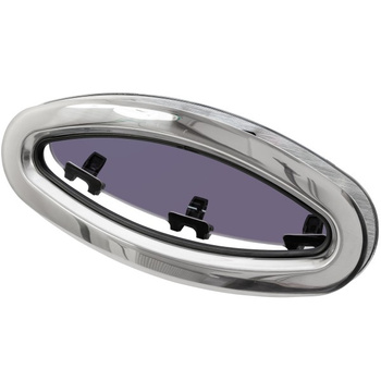 OKNO STAINLESS STEEL ROZMIAR SS8 - OTWIERANE - SREBRNA RAMKA - 196MMX452MM