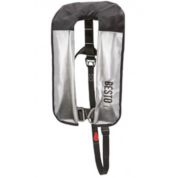 KAMIZELKA PNEUMATYCZNA PROFESSIONAL 190N, AUTO HARNESS, OGNIOODPORNA, CZARNO-SREBRNA