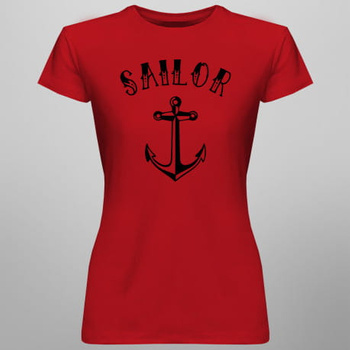 KOSZULKA DAMSKA SAILOR  CZERWONA