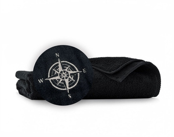 ZWOLTEX RĘCZNIK RÓŻA WIATRÓW (50x100) CZARNY
