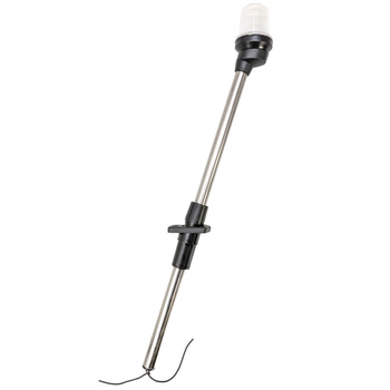 LAMPA NAWIGACYJNA NA MASZCIE 54 CM BIAŁA 360 KOTWICZNE - 12V OBUDOWA CZARNA TELESKOPOWA