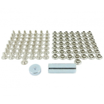 ZESTAW NITY DO TKANIN 10,5/9mm, MOSIĄDZ NIKLOWANY 50 szt. + ZABIJAK