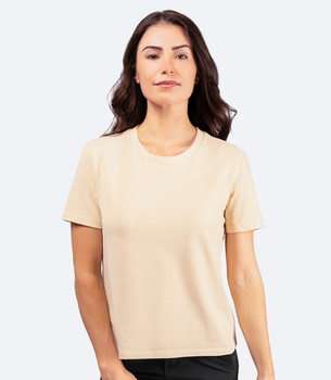KOSZULKA DAMSKA ZHIK COTTON LOGO  3D TEE-0733 SAND