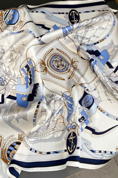 CHUSTA APASZKA DAMSKA MORSKA 85x185CM GRANATOWA