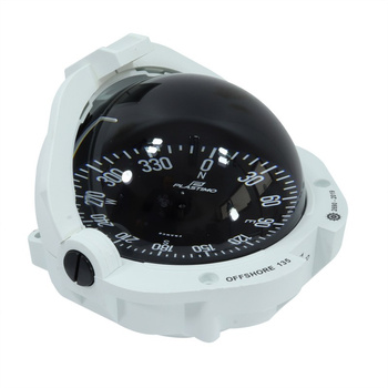 KOMPAS MORSKI PLASTIMO OFFSHORE 135 - OBUDOWA BIAŁA, TARCZA CZARNA PŁASKA