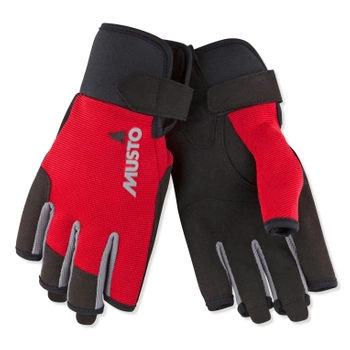 RĘKAWICE ŻEGLARSKIE MUSTO SZOTOWE (80102) MUSTO ESSENTIAL SAILING SHORT FINGER GLOVE AUGL003 CZERWONE