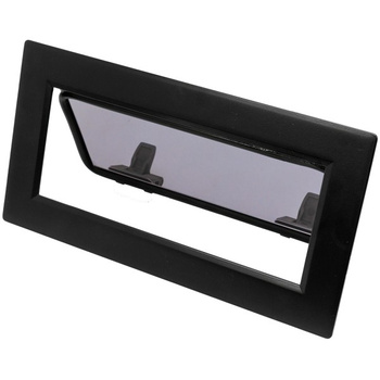 OKNO FLUSH MITRE ROZMIAR 1 - OTWIERANE - CZARNE - SZARA SZYBA - 190MMx366MM