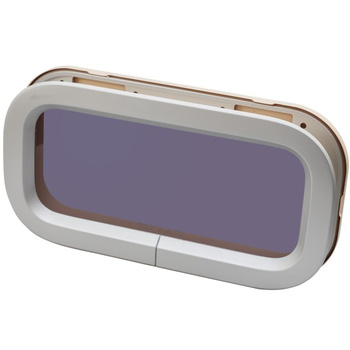 OKNO STANDARD ST1 - NIEOTWIERANE - KREMOWA RAMKA - 191MMX367MM