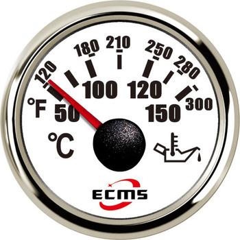 ZEGAR TEMPERATURY OLEJU 50-150C D55MM, BIAŁY, BEZEL SS