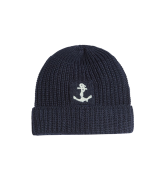 CZAPKA ZIMOWA MĘSKA MARINA MILITARE MERINO KOTWICA GRUBY SPLOT