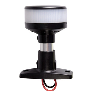 LAMPA NAWIGACYJNA NA MASZCIE 10 CM BIAŁA 360 KOTWICZNE LED - 12V OBUDOWA CZARNA