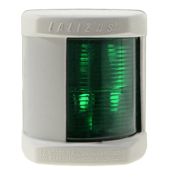 LAMPA NAWIGACYJNA BURTOWA ZIELONA DO 12m - 12V OBUDOWA BIAŁA