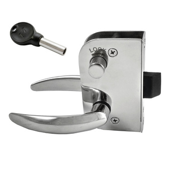 ZAMEK DRZWIOWY Z KLAMKĄ-PRAWY, STAL NIERDZEWNA