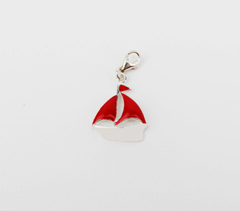 ZAWIESZKA CHARMS JACHT CZERWONY  PRÓBA 925