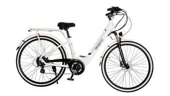 Hybrydowy rower elektryczny Lea 18" Biała Perła Metalizowana