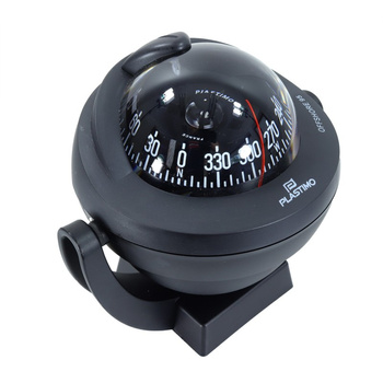 KOMPAS MORSKI PLASTIMO OFFSHORE 95 - OBUDOWA CZARNA, TARCZA CZARNA WYPUKŁA, Z UCHWYTEM