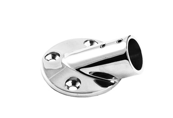 RELING Ø 22 MM PODSTAWA SŁUPKA RELINGU 30° - MOCOWANIE RURY 22 MM STAL NIERDZEWNA