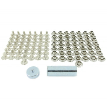 ZESTAW NITY DO TKANIN 10,5/8mm, MOSIĄDZ NIKLOWANY 50 szt. + ZABIJAK