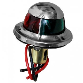 LAMPA NAWIGACYJNA DZIOBOWA DWUSEKTOROWA - 12V OBUDOWA STAL NIERDZEWNA (NZ)