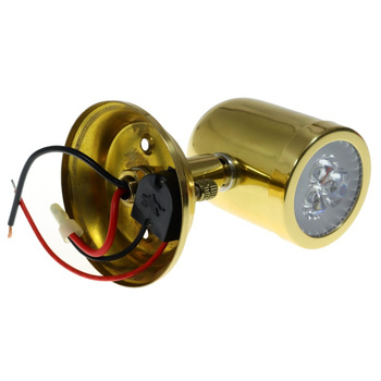 LAMPKA KINKIET LED, 12-24V, 69x115MM, D 50 MM, 3 W, KOLOR ZŁOTY