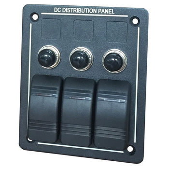 PANEL ELEKTRYCZNY POZIOMY WODOSZCZELNY IP68, 12/24V, 3 ROCKER SWITCH ON-OFF