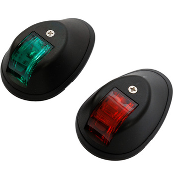 ZESTAW LAMP NAWIGACYJNYCH BURTOWYCH CZERWONA I ZIELONA LED - 12/24V OBUDOWA CZARNA