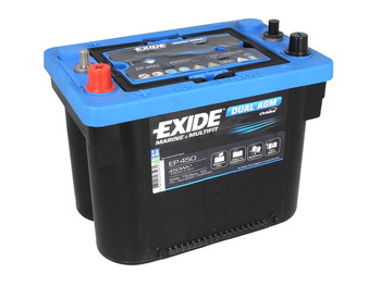 Akumulator EXIDE 12V 50Ah/750A DUAL AGM  MARINE/RV (L+ biegun standardowy + gwintowany) 260x173x206 B00 - brak stopki mocującej (agm)