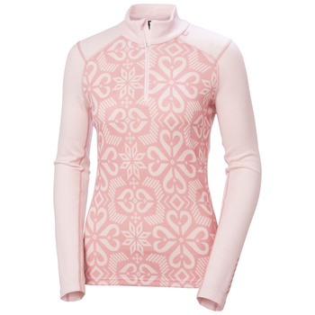 BIELIZNA DAMSKA HELLY HANSEN KOSZULKA LIFA MERINO MIDW GRA 1/2 ZIP PINK TINT NORDIC ROSE AOP