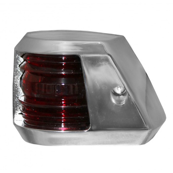 LAMPA NAWIGACYJNA BURTOWA CZERWONA DO 12m - 12V FAROS OBUDOWA CHROMOWANA (W)