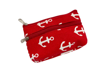 PORTMONETKA MAŁA CZERWONA W KOTWICE