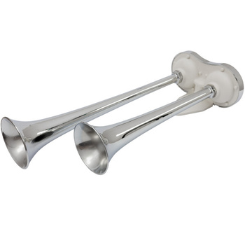 SYGNAŁ DŹWIĘKOWY PODWÓJNY Z KOMPRESOREM TT2-M 12V - CHROMOWANY