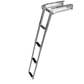 DRABINKA 4-STOPNIOWA, TELESKOPOWA, L408, W244, H75, STAL NIERDZEWNA, KASETA OTWARTA, PODWIESZANA