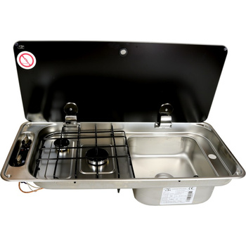 KUCHENKA GAZOWA 2-PALNIKOWA I ZLEWOZMYWAK Z POKRYWĄ