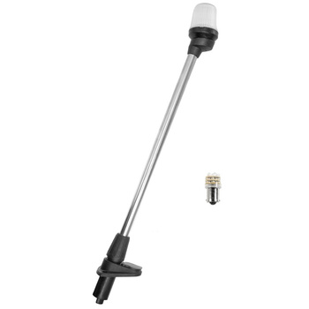 LAMPA NAWIGACYJNA NA MASZCIE 54 CM BIAŁA 360 KOTWICZNE LED - 12V OBUDOWA CZARNA Z GNIAZDEM