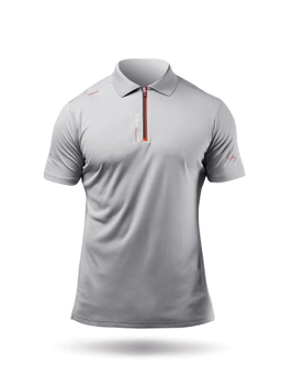 KOSZULKA MĘSKA ZHIK POLO UPF50+ UVActive™ ZIP SPORTS ATP-0085-M GREY