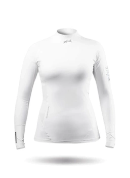 KOSZULKA DAMSKA ZHIK ECO SPANDEX UPF50+  Z DŁUGIM RĘKAWEM   DTP-0063-W  WHITE