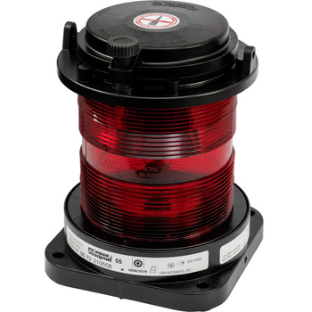 LAMPA NAWIGACYJNA S55 CZERWONA 360 - 24V OBUDOWA CZARNA (F)